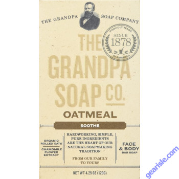 Soothe Oatmeal Bar Soap 4.25 Oz Vegan Cruelty Free Grandpa Company