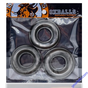 Oxballs Fat Willy 3 Pack Jumbo Stretchy Flextpr Cock Rings Steel box