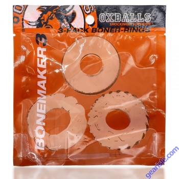 Cock Ring Kit Bonemaker 3 Pack Stretchy Clear Oxballs box