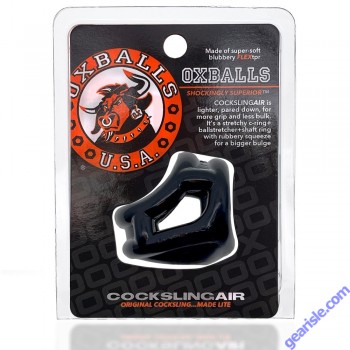 Cocksling Air Sling Flextpr Black Oxballs Cock Ring Ballstretcher box
