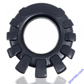 Cock Lug Lugged Silicone Cock Ring Black Rubbery Nubs Oxballs fonr