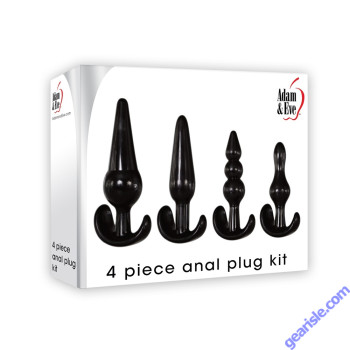 4 Piece Anal Plug Kit Black AE-WF-4944-2