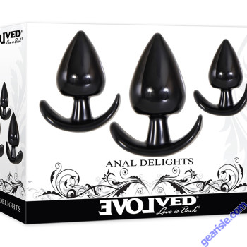 Evolved Anal Delights 3 Sizes Butt Plug Set box