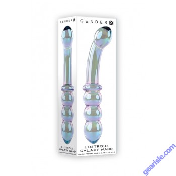 Gender X Lustrous Galaxy Wand Glass Massager Waterproof box