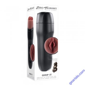 Zero Tolerance Grip It Life Like Vaginal Canister Stroker Dark box