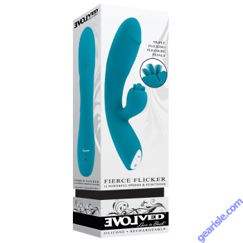 Evolved Fierce Flicker Curvy Dual Vibrator Rechargeable