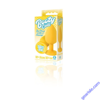 Icon Brands The 9's Booty Calls Silicone Butt Plug Yellow Don't Stop box