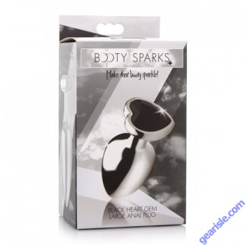 Anal Plug Booty Sparks Black Heart Shaped Gem Large box