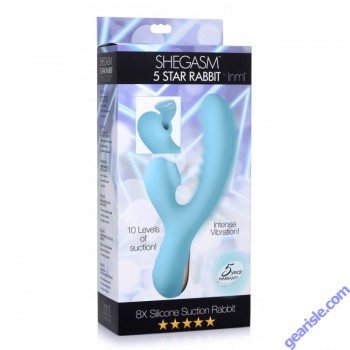Inmi 8X Silicone Suction Rabbit Vibrator Teal box