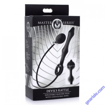 Master Series Devils Rattle Inflatable Silicone Anal Plug Cock Ring box