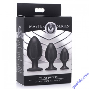 Master Series Triple Juicers Silicone Star Shape Anal Plug Trainer Set box