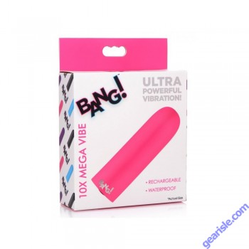 Bang! 10X Mega Vibe Silicone Rechargeable Bullet Vibrator Pink box