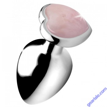Anal Plug Booty Sparks Gemstones Rose Quartz Heart Shaped Large solo