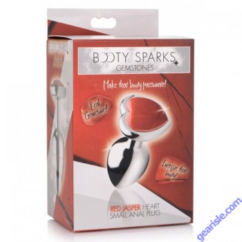 Anal Plug Small Booty Sparks Gemstones Red Jasper Heart Shaped box