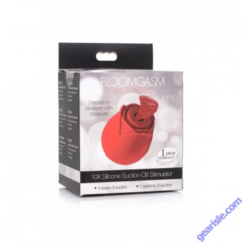 Inmi Bloomgasm Wild Rose 10X Silicone Suction Clit Stimulator Vibrator box
