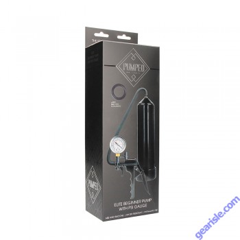 Shots Toys Pumped Elite Beginner Penis Pump Psi Gauge Black box