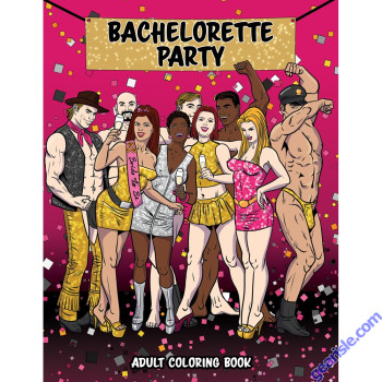 Wood Rocket Bachelorette Party Adults Coloring Book 24 Pages