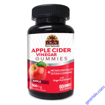 OKAY Gummies Apple Cider Vinegar 60 Cnt Flavored Metabolism Support bottle