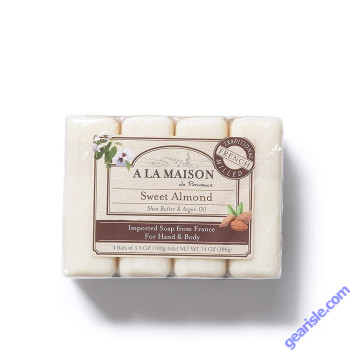 Sweet Almond Natural Moisturizing Bar Soap 4 Ct 3.5 Oz A La Maison front