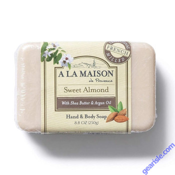 Sweet Almond Moisturizing Hand Body Bar Soap 8.8 Oz A La Maison front