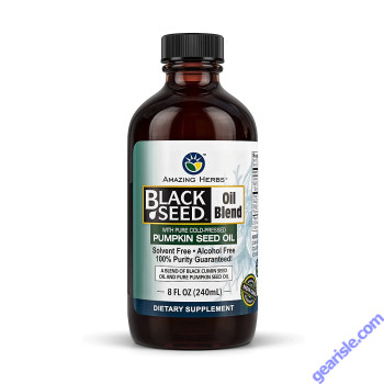 Bottle of Amazing Herbs Black Seed Pumpkin Seed Oil Blend