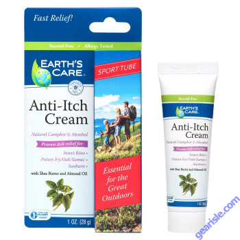 Anti Itch Cream Natural Menthol 1 Oz No Parabens Earth's Care