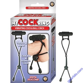 Vibrating Cock and Ball Cinch Silicone My Cock Ring 