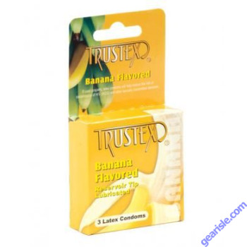 Banana Flavored 3 Lubricated Latex Condoms Trustex