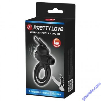Pretty Love Vibrant Penis Ring III Rabbit 10 Functions Silicone box