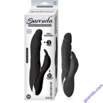 Silicone Rabbit Lover and Dong 3 Speeds Black Surenda