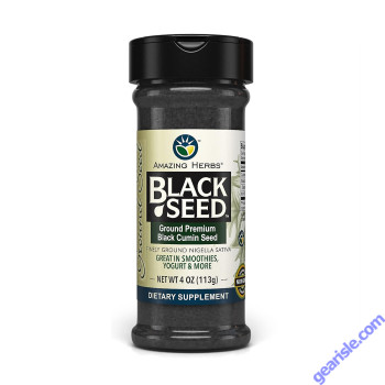Premium ground black cumin seeds in 4oz packaging