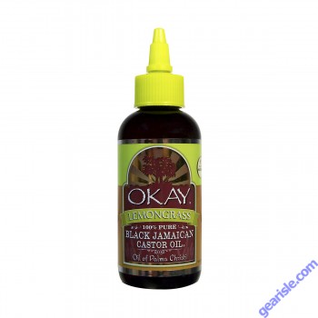 OKAY Pure Naturals Black Jamaican Castor Oil Lemongrass 4oz