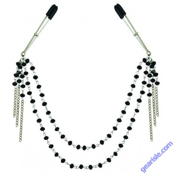 Midnight Black Jeweled Nipple Clips