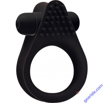 Bullet Silicone Vibrating Cock Ring Black