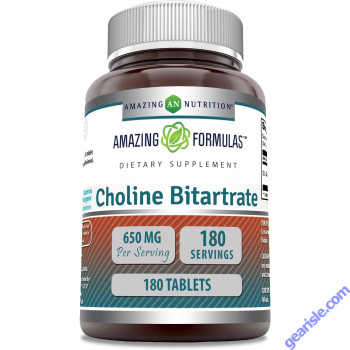 Choline Bitartrate 650mg 180 Tablet Cognitive Support 