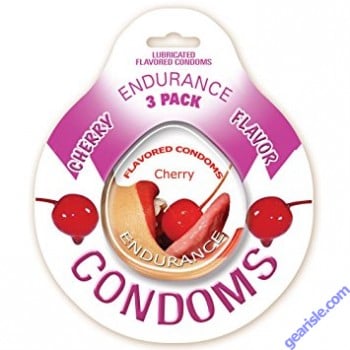 Endurance 3 Pack of Flavored Lubricated Condoms in Cherry