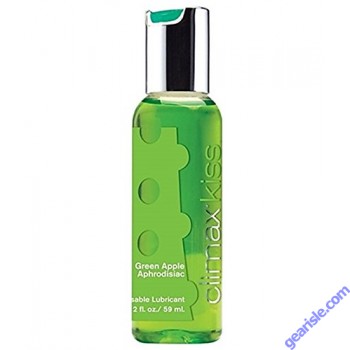 Climax Kiss Green Apple Aphrodisiac Kissable Lubricant 2 Oz Bottle