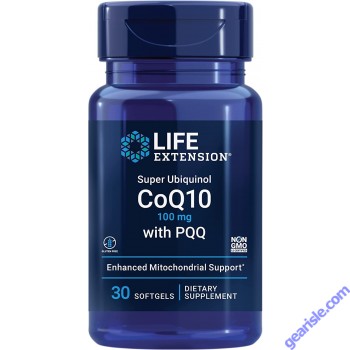 Life Extension 30 Softgels Super Ubiquinol CoQ10 100mg with PQQ bottle