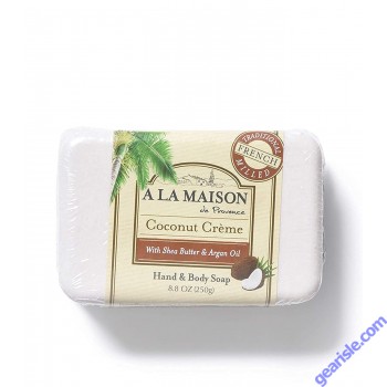 A LA MAISON Coconut Creme Bar Moisturizing Hand Body Soap 8.8 oz