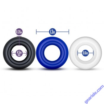 Donut Cock Rings 3 Pack Assorted Stay Hard Blush Novelties
