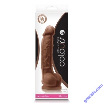 Colours Dual Density 5" Dildo Brown