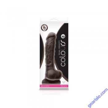 Colours Dual Density 8" Dildo Dark Brown Cock