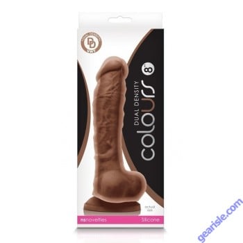 Colours Dual Density 8" Dildo Brown