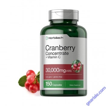 Bottle of cranberry concentrate capsules