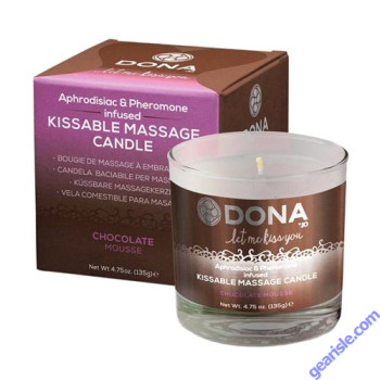 Dona Kissable Massage Candle Chocolate Mousse 4.75 Oz
