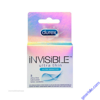 Invisible Ultra Thin 3 Lubricated Latex Condoms Durex
