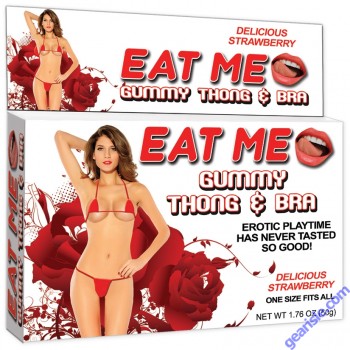 Eat Me Gummy Thong & Bra-Strawberry