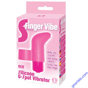 Icon The 9'S S Finger Vibe Silicone G Spot Vibrator Pink box
