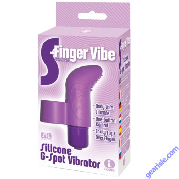 Icon The 9'S S Finger Vibe Silicone G Spot Vibrator Purple box