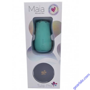 Maia Tulip Pro Suction Rose Shaped Vibrator Teal box